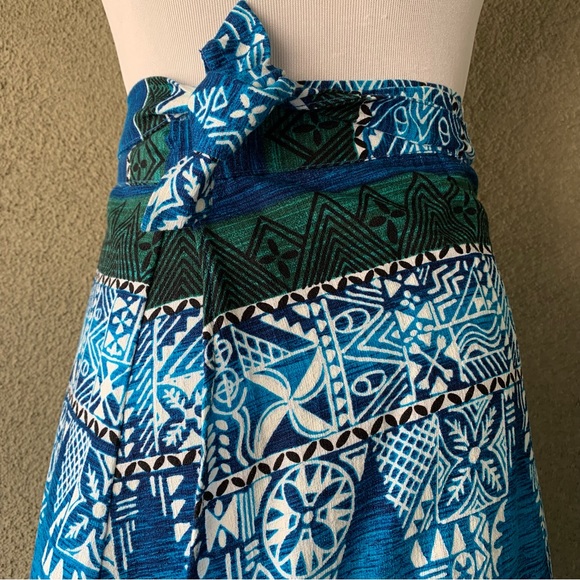 🌺”Tapa Designs” Vintage Barkcloth Hawaiian Wrap Skirt One Size 🌺 - Picture 4 of 12